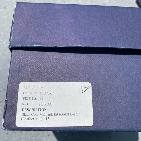 Jay Butler Black Cow Millbank SIZE 13 Gold Bit Loafers - Picture 7 of 8
